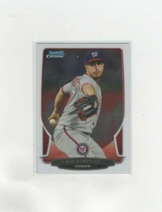 2013 Bowman Chrome Baseball Card Gio Gonzalez #198 Washington Nationals - Picture 1 of 2