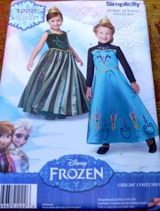 Simplicity 1222 Girls' COSTUMES Pattern Disney Frozen ELSA & ANNA Sizes 3-8 UC - Picture 1 of 1