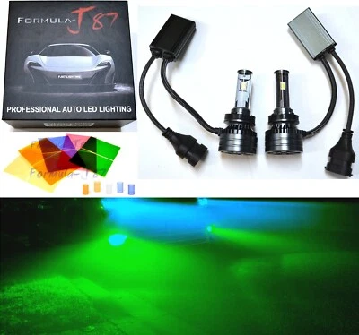 LED Kit F15 140W H8 Green Two Bulb Fog Light Replacement Plug Play EO Lamp - Image 1 of 4