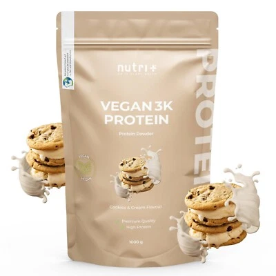 Veganes Proteinpulver 1000g - laktosefreier Eiweißshake Protein Pulver Vegan 1kg - Bild 1 von 4