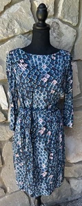 Boden Dress US 8R Blue Multicolor Floral Belted Lined Excellent Condition - Picture 1 of 14