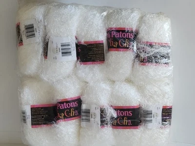 Bernat Cha Cha Waltz White Skeins New Set of 10 Dye Lot All Same 137841 - Image 1 of 4