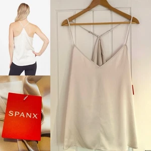 SPANX V-neck Racerback Cami Ivory Size 1X UK 22 24 Satin £60.00 Bnwt - Picture 1 of 10