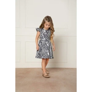 New  Brazilian  made Milon  grey  embroidered   dress, girls 5,NWT - Picture 1 of 4