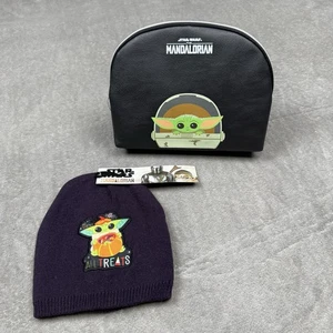 Disney Star Wars Halloween Baby Yoda Knit Beanie Hat & Cosmetic Bag Toboggan - Picture 1 of 13