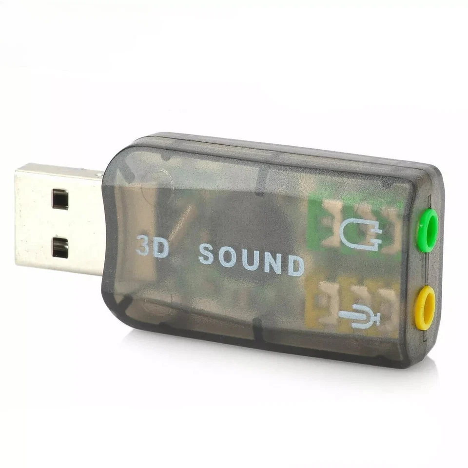 USB To 3.5mm Mic / Headphone Jack Stereo Headset Audio 3D Adapter 5.1 Sound Card - Image 1 of 1