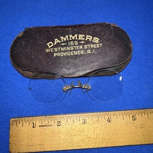 Antique Wire-Rim Spectacles Glasses With Case. Unknown Maker - Picture 1 of 20