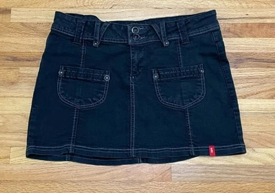 Edc by Esprit Women's 36 Black Skirt Denim Cotton Mini Grunge Festival Y2k - Image 1 of 4