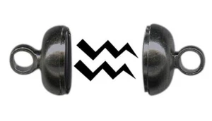 12 Gunmetal Plated Steel Magnetic Clasps with 2mm Loops 260 Gauss Strong * - Imagen 1 de 3