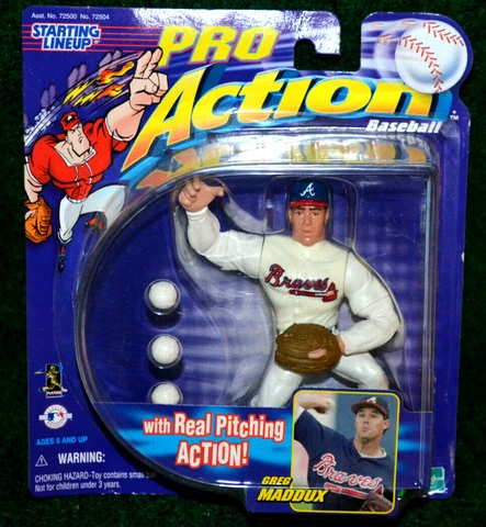Atlanta Braves Greg Maddux MLB Hasbro Pro Action Figure w/ Bat & Balls Cover