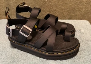 Dr. Doc Martens Avery Leather Black Sandals Platform Flat Women’s Size US 10 - Picture 1 of 5