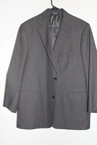 GRAY J. PRESS PRESTIGUE SPORT COAT sz 44R pinstriped suit jacket MADE in USA - Picture 1 of 6