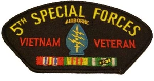 5TH SPECIAL FORCES AIRBORNE VIETNAM VETERAN with RIBBONS PATCH - Veteran Owned  - Picture 1 of 1