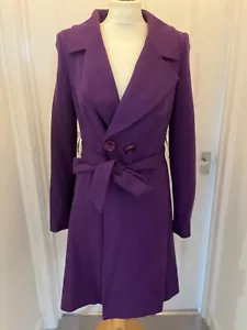 Laura Ashley Double Breasted Tied Waist Acrylic Coat UK 10 Mid Length - Picture 1 of 24