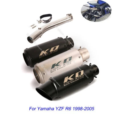 Silenciadores de escape de 51 mm deslizables para Yamaha YZF-R6 R6s 1998-2005 Foto 1 de 4