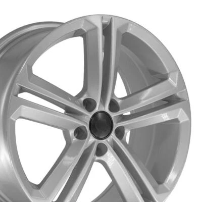 18x8 Silver 69924 Rim Fits Volkswagen GTI, EOS, Jetta, CC, Tiguan, Passat, Golf - Image 1 of 4