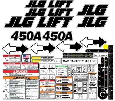 JLG 450A Boom Lift Decal Kit -  Prior to SeriesII 7 YEAR VINYL! - Image 1 of 2