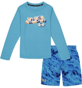 Under Armour Boy’s Ridge Dye Long Sleeve Swim Set Glacier Blue Sz 4 UASK44E-465 - Picture 1 of 2