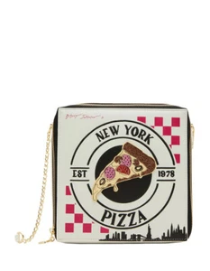 Betsey Johnson Kitsch Matter Of Crust New York Pizza Box Multi Crossbody Bag NWT - Picture 1 of 6
