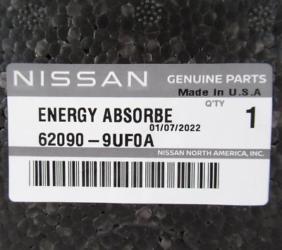 Genuine OEM Nissan 62090-9UF0A Front Bumper Impact Energy Absorber 18-22 Murano - Image 1 of 4