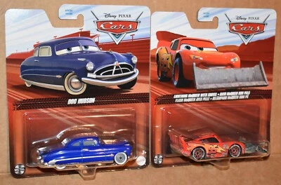 Disney Pixar Cars LIGHTNING McQUEEN WITH SHOVEL & DOC HUDSON LOT OF 2 NEW - Image 1 of 4