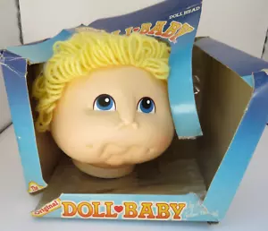 The Original Doll Baby Head 1984 rubia-Martha Nelson Thomas Hong Kong caja dañada - Imagen 1 de 8