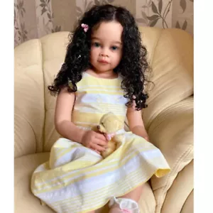 30 Zoll Künstler bemalte Reborn Baby Puppe fertiges lockiges Haar Kleinkind Mädchen Puppe Spielzeug - Bild 1 von 3