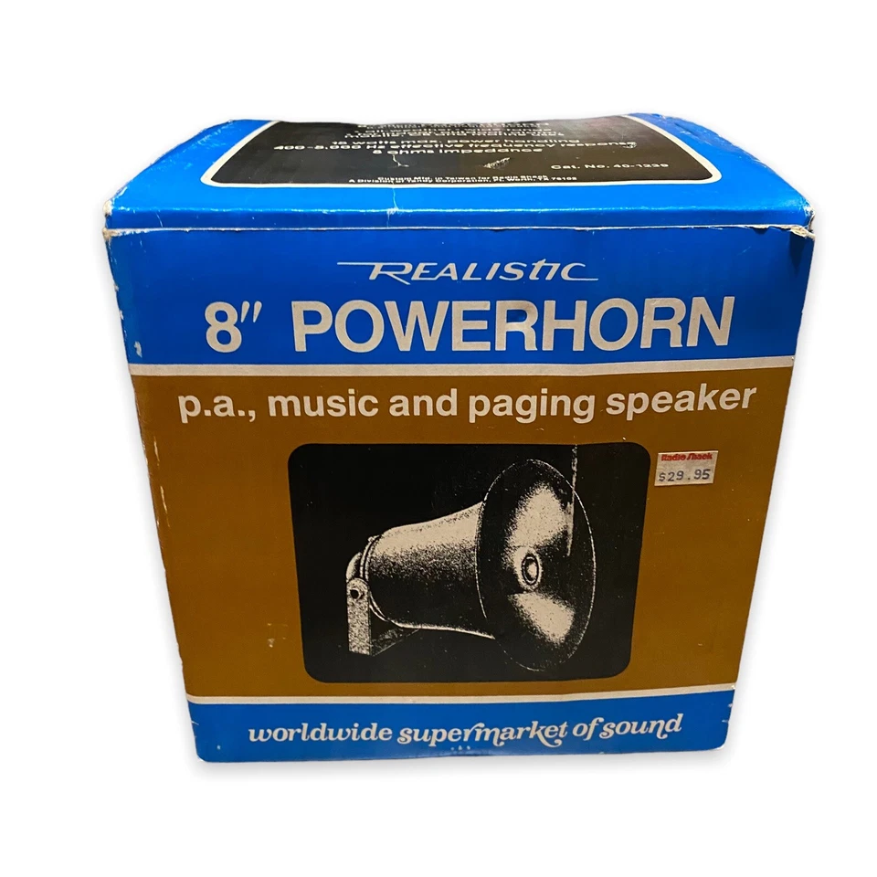 Vintage Realistic Power Horn 40-1239 8 Ohms 15 Watts Teal Blue Metal PA Speaker