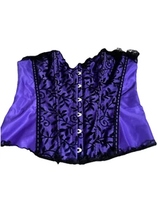 CORSET, Sz L, Purple Black Lace. - Picture 1 of 5