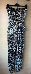 PURE SILK, ANIMAL-PRINT JUMPSUIT - JUST CAVALLI - EX COND - SIZE 38 -ABOUT 8-10 - Picture 1 of 9