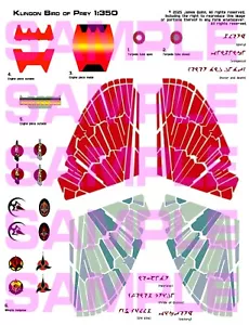 Star Trek Klingon Bird of Prey supplemental decals 1:350 (new listing below) - Picture 1 of 6