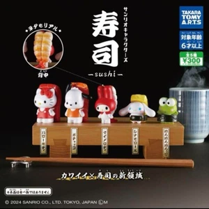 Sanrio Characters Sushi Figure Capsule Toy Complete Set Takara Tomy JAPAN NEW - Picture 1 of 2