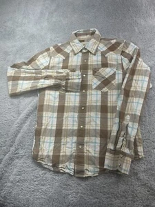 Hollister Co. Western Styling Pearl Snap Gr. M hellbraun blau kariert Langarm - Bild 1 von 7