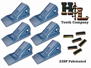 23SP H&L Fab Bucket Teeth 6 Pack + 23FP Flexpins® D39093, U13929, 8023, USA Made - Picture 1 of 6