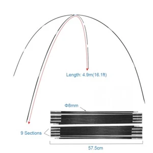Tent Rod 6 / 6 / 7 / 8 / 9 Fiberglass Nti-corrosion Replacement Tent Pole