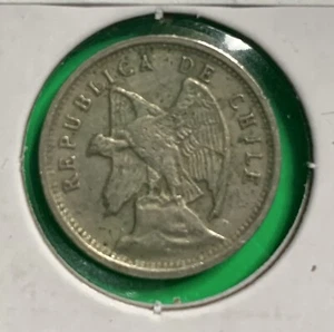 Moneda de 5 centavos Chile 1928 KM#165 Cobre-Níquel Cóndor Pájaro Mundo Animal Moneda - Imagen 1 de 3