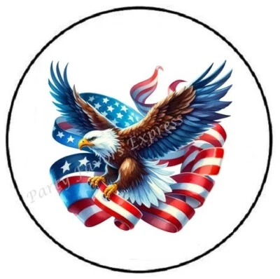 PARTY FAVORS EXPRESS EAGLE FLAG PATRIOTIC ENVELOPE SEALS LABELS STICKERS PARTY FAVORS