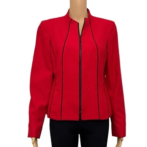 kasper jacket & Coats Zipper Woman’s 8 Red - Picture 1 of 15