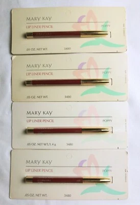 Mary Kay Lip Liner Pencil Poppy 0.5 Oz Discontinued Stock Sealed 3480 Lot Of 4 - Image 1 of 3