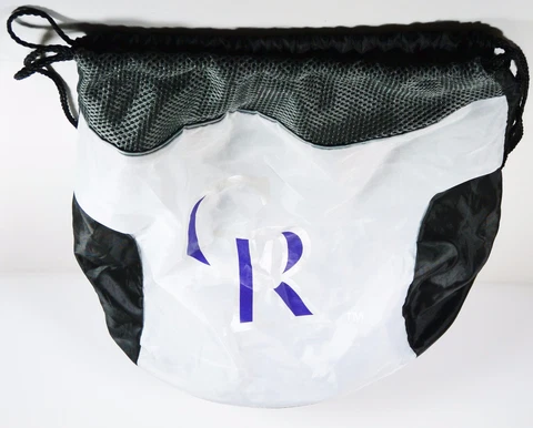 Colorado Rockies String Bag 17" tall 14" wide 7" deep Black White & Purple Cover