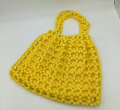 Sunny Yellow Beaded Mod Flower Child GoGo Nino Donati Italy  Purse Handbag 60's - Image 1 of 4