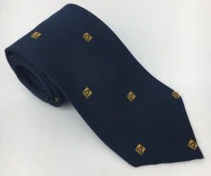 Vintage Givenchy Gentleman Paris Necktie Silk Blend Navy Yellow Made In USA - Picture 1 of 5