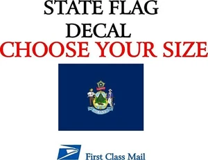 BANDERA DEL ESTADO DE MAINE, PEGATINA, CALCOMANÍA, BANDERA DEL ESTADO DE MAINE VINILO 5 AÑOS - Imagen 1 de 2