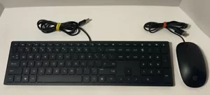 HP 125 Wired Desktop PC Keyboard & Mouse Bundle Black TPA-P001k - Picture 1 of 7