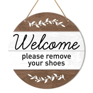 Rustic "Welcome" Sign for Front Door 12"x6" Entryway Wall Decor New Home Gift - Picture 1 of 5