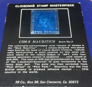 Timbro Cloisonne capolavoro CSM-8 Mauritius .999 argento fino - argento puro - Foto 1 di 3