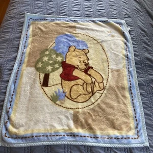 "Manta polar vintage Sears Winnie The Pooh bebé niño tocando los dedos de los pies 42 X 35""" - Imagen 1 de 3
