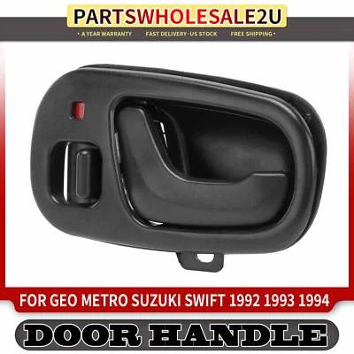 Manija de puerta interior negra izquierda del conductor delantero para Geo Metro Suzuki Swift 1992-1994 Foto 1 de 4