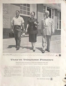 1955 Klingelanlage Telefon Pioniere DRUCKANZEIGE Melvin Held St Louis Vintage 1950er - Bild 1 von 5