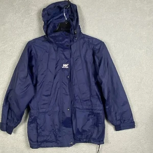 Helly Hansen Jacket Womens Small Blue Windbreaker Hooded Rain Drawstring Waist - Picture 1 of 11